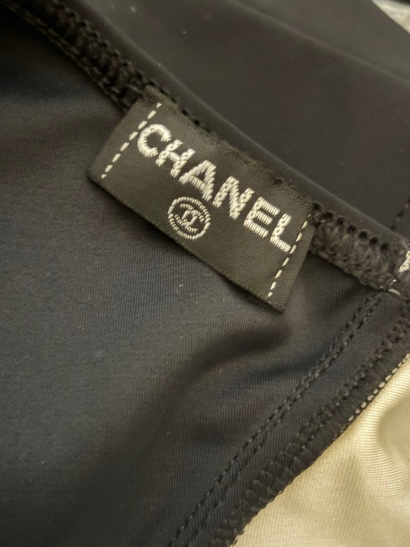 未使用 ヴィンテージ CHANEL 水着 スイムウェア ココマーク 白黒