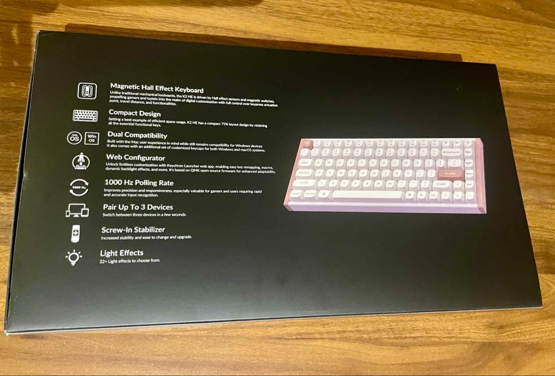 Keychron K2 HE メカニカルキーボード　英語配列ホワイト