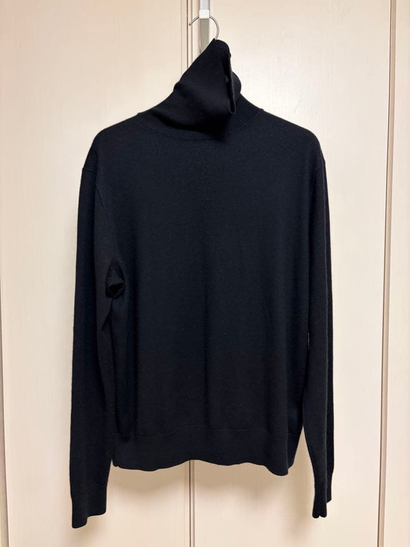 90s ラルフローレン カシミヤ シルク タートルネック ニット 黒 L