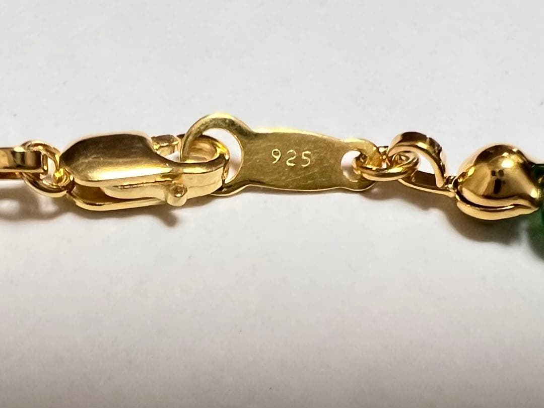 エメラルドグラデーションネックレス 天然石 留め具SILVER925