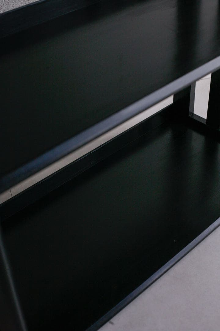 黒塗り　本棚　収納棚　飾り棚　ブックシェルフ　キャビネット　アンティーク　古家具