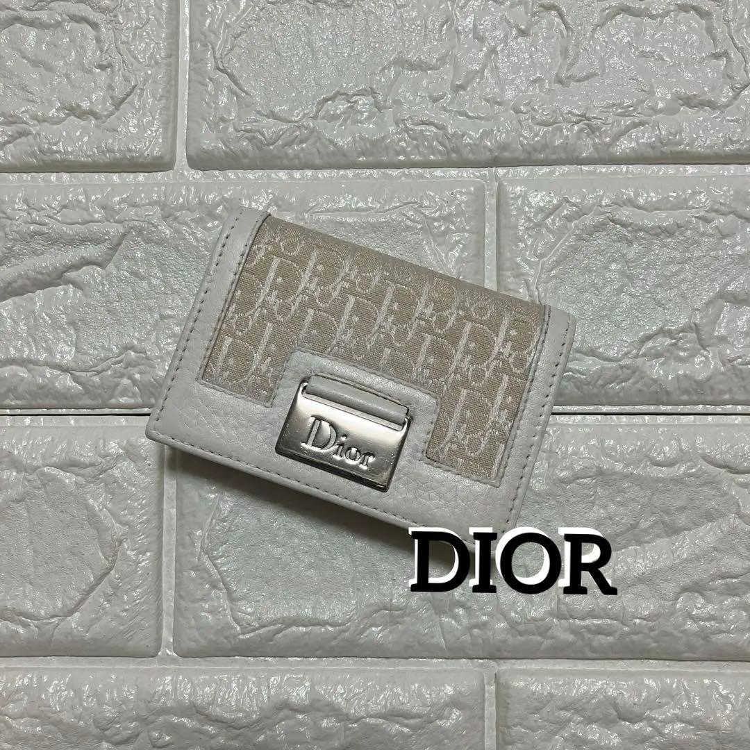 DIOR 名刺入れ　カードケース　ホワイト　プレートロゴ