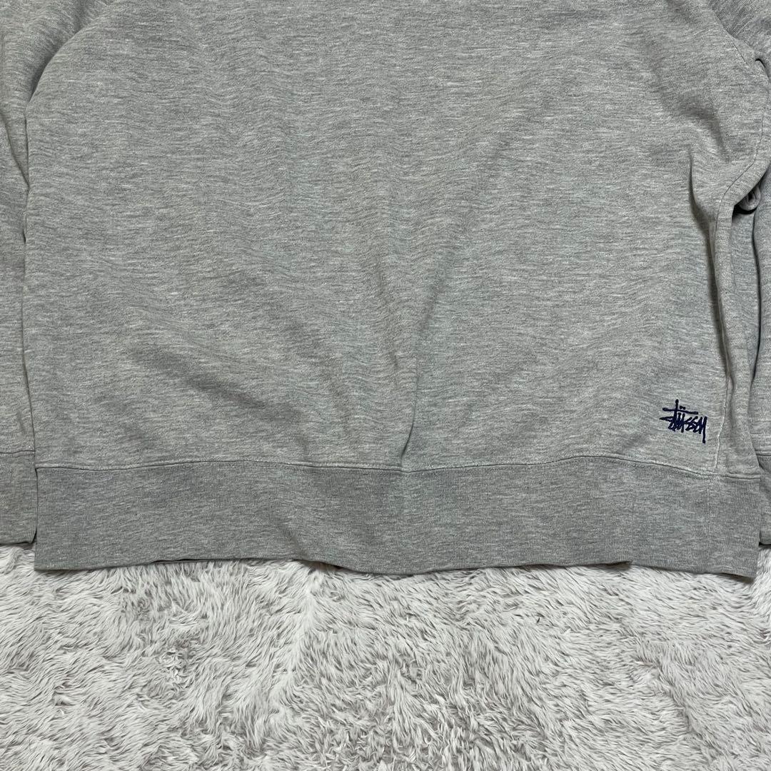 old stussy 90s 00s スウェット　紺タグ　前V 刺繍　短丈　M