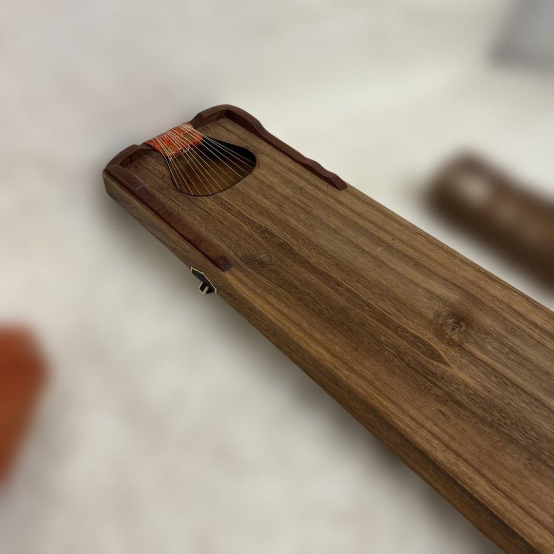 【美品】琴　和楽器　13弦　半上角　波甲　すだれ掘り