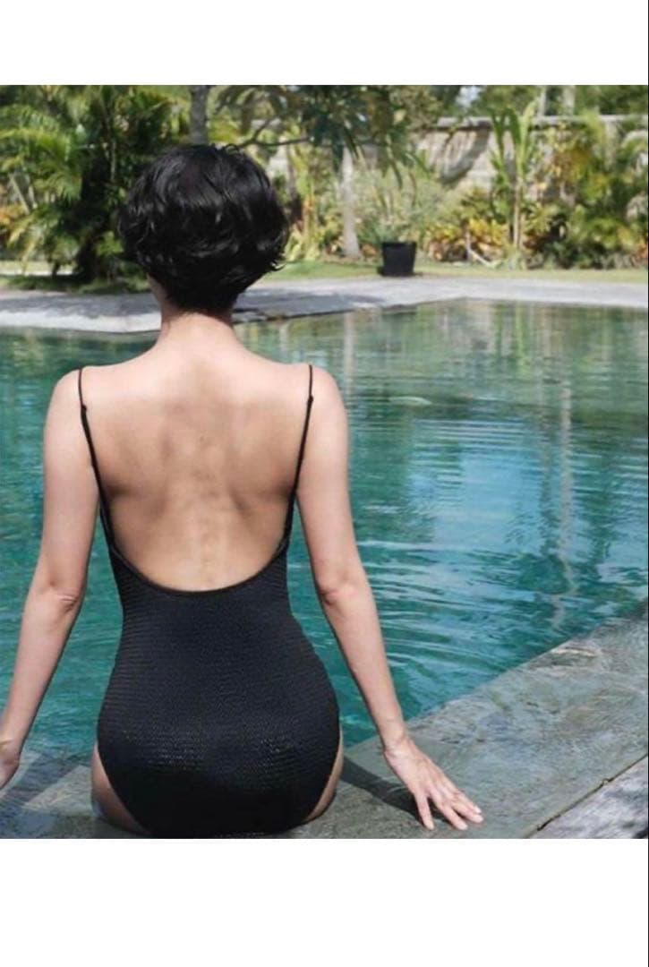 Nalaナラ Shirringswiminnerwearスイムウェア ブラック