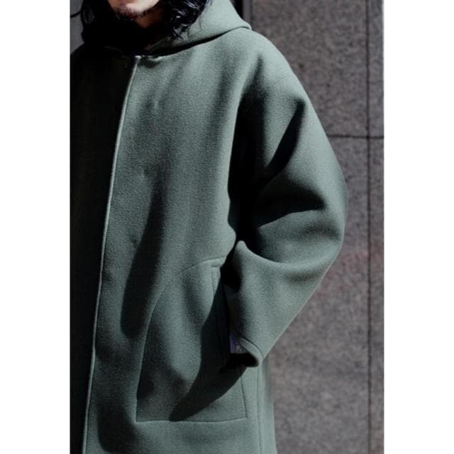 美品　AURALEE　サイズ4　メルトンフーデッドコート　カーキ　オーラリー