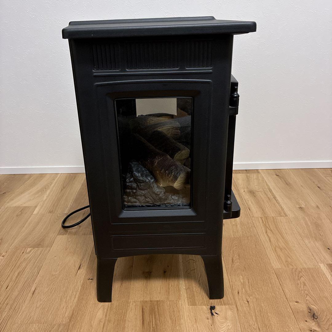 【極美品】QVCジャパン 暖炉型ヒーター ファンヒーター 暖房器具 リモコン付属