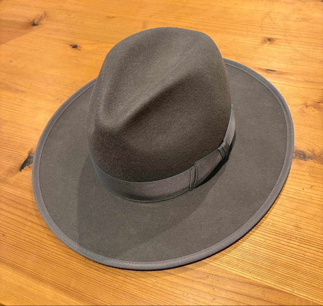 【STETSON／ステットソン】ウール ロングフラットブリム ハット 60cm