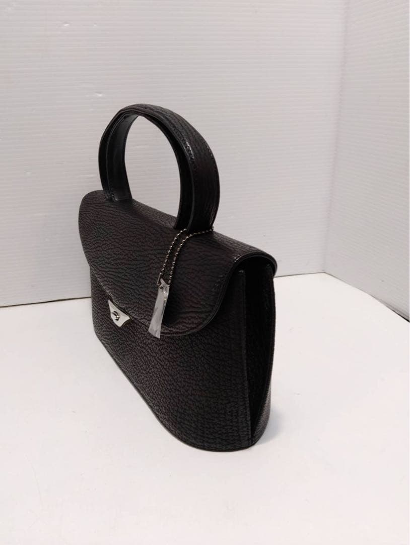 G2182【極美品】JRA認定 シャークスキン 鮫革 ハンドバッグ 冠婚葬祭