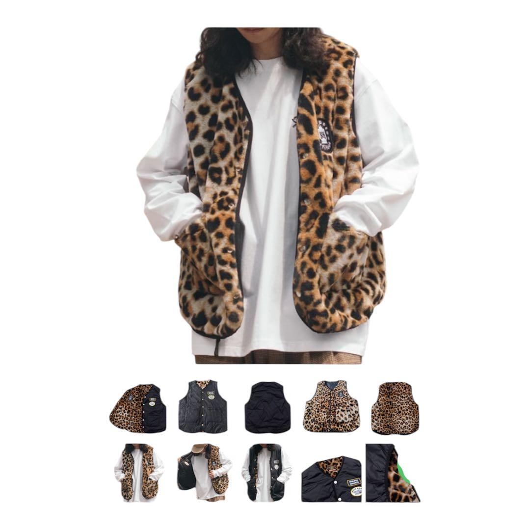 美品　アウターベスト　Leopard reversible vest 2048