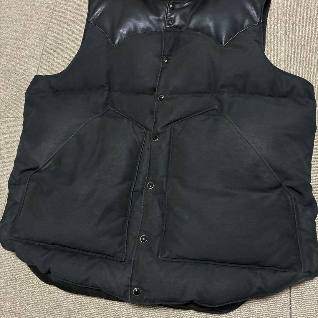 ロッキーマウンテン ダウンベスト レザー 黒 38 ダウン ベスト 木村拓哉
