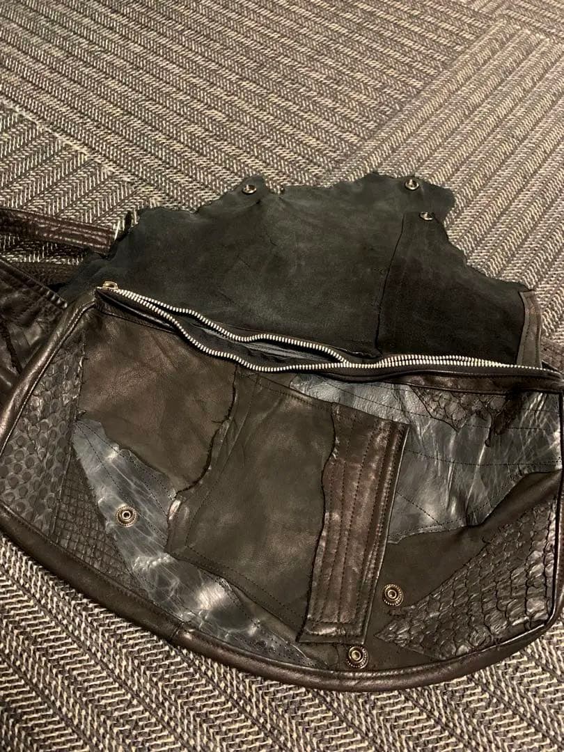 all leather shoulder × body 2way bag