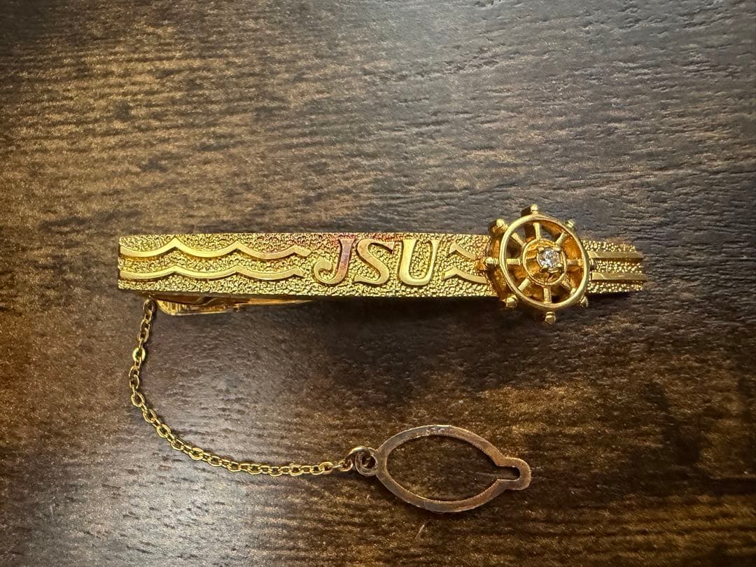 K18 18金 シルバー　全日本海員組合　功労金賞　ネクタイピン　JSU