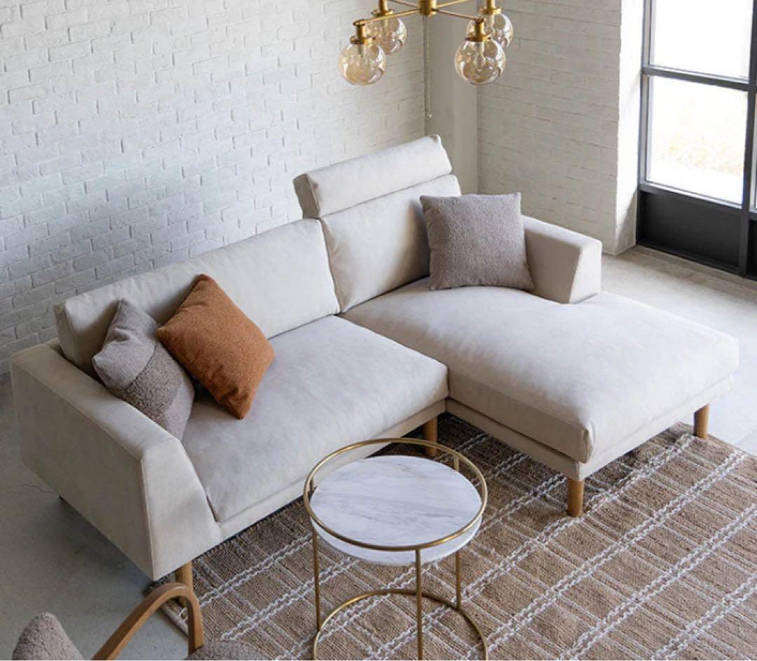 【送料込】関家具 CRASH GATE ヒューリソファ 左カウチ ヘッドレスト付