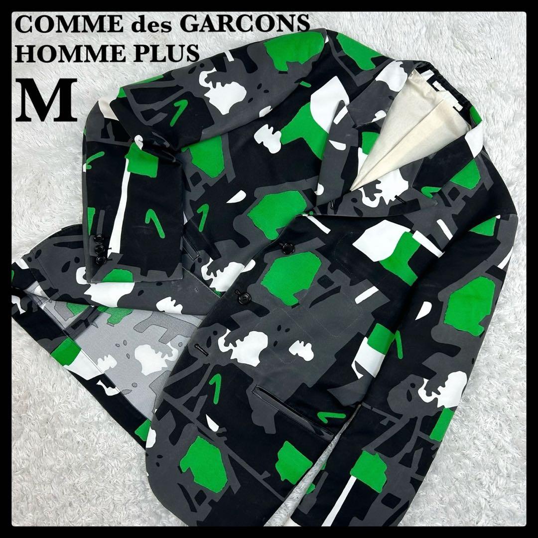 5947【希少デザイン】コムデギャルソン‪☆マルチカラー総柄テーラードジャケット