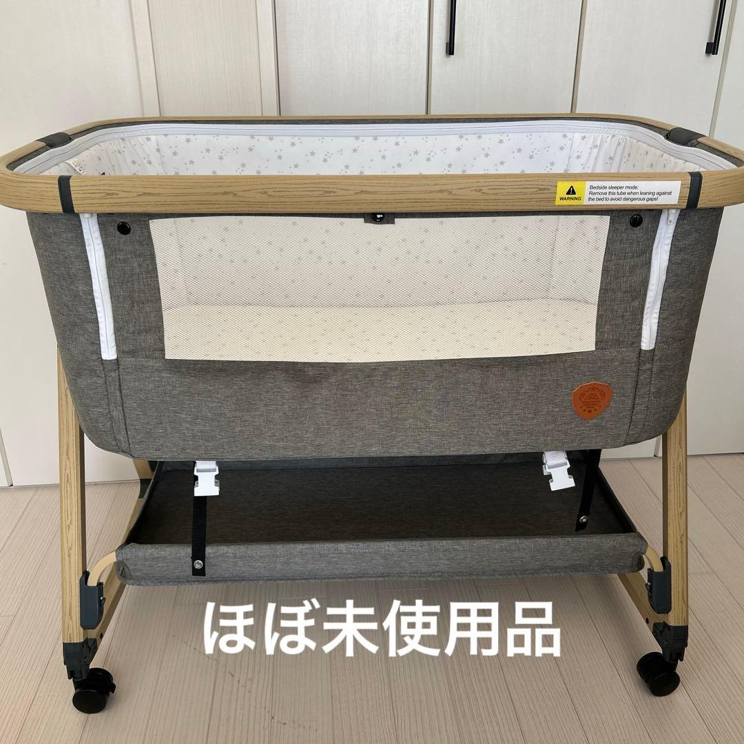 HZDMJ 折りたたみベビーベッド　グレー