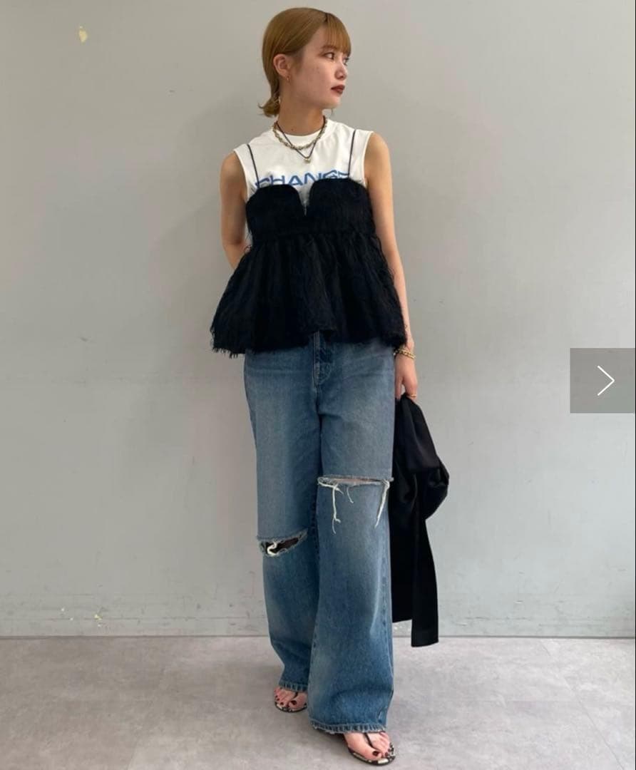 【雑誌掲載　完売】ウィムガゼット★フェザーキャミ ブラウス　ビスチェ