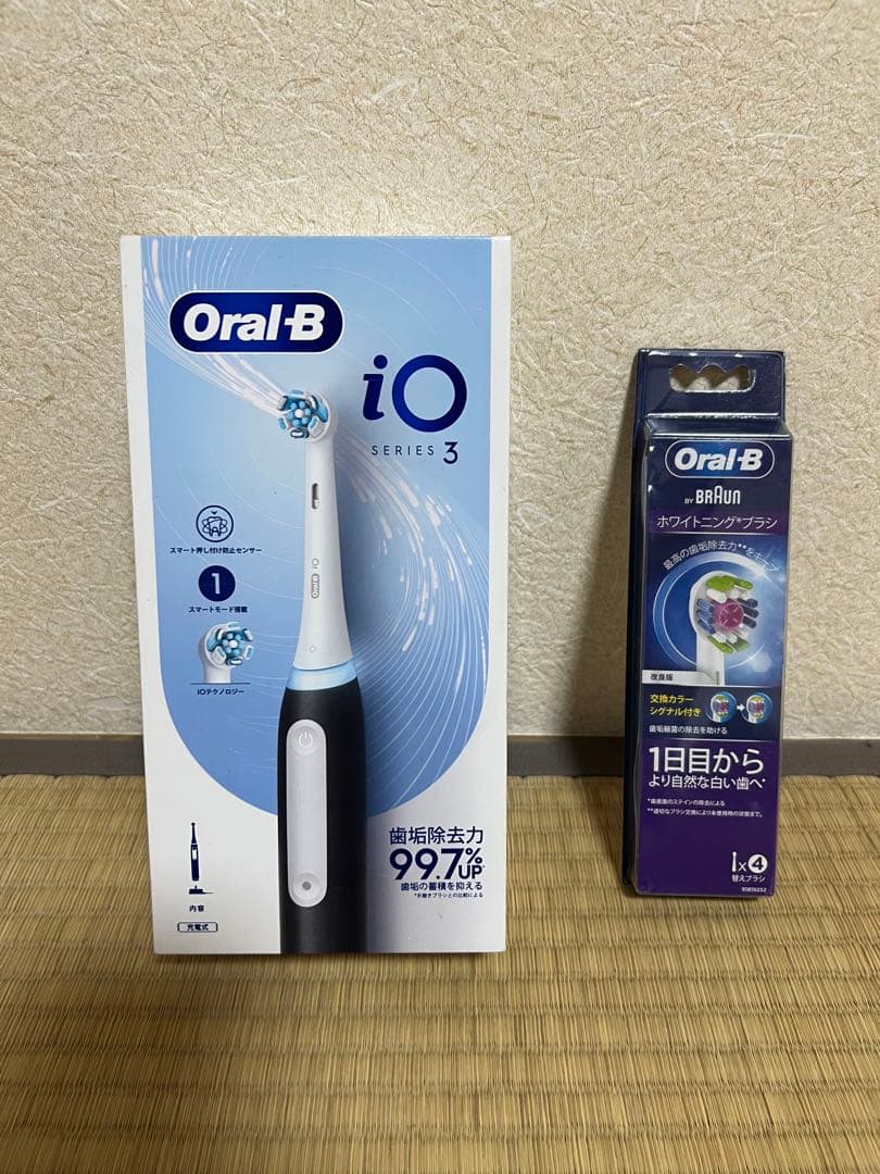 新品未開封 ブラウン Oral-B iO3 マットブラック + 替えブラシセット