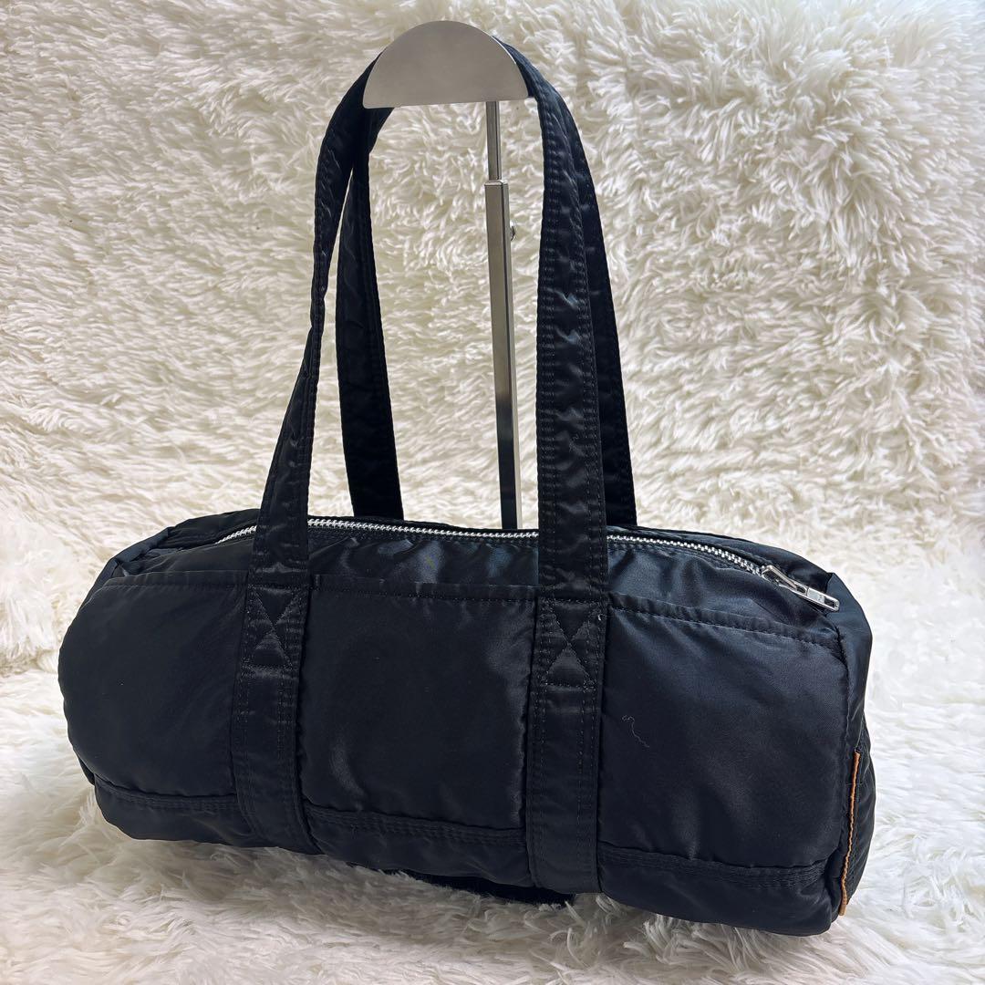 美品 PORTER ポーター ブラック ドラムバッグ ミニボストンバッグ 黒