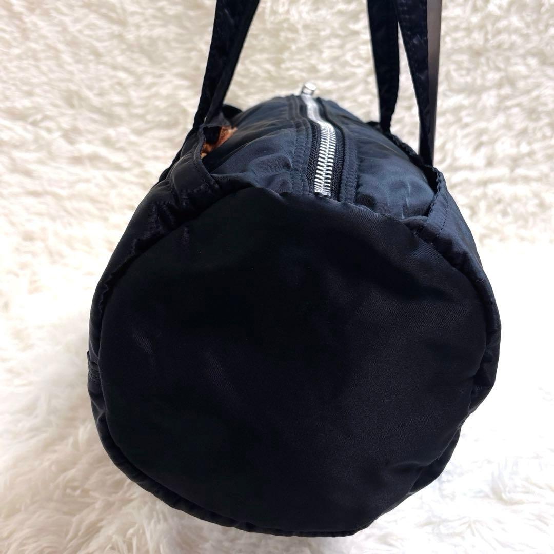 美品 PORTER ポーター ブラック ドラムバッグ ミニボストンバッグ 黒