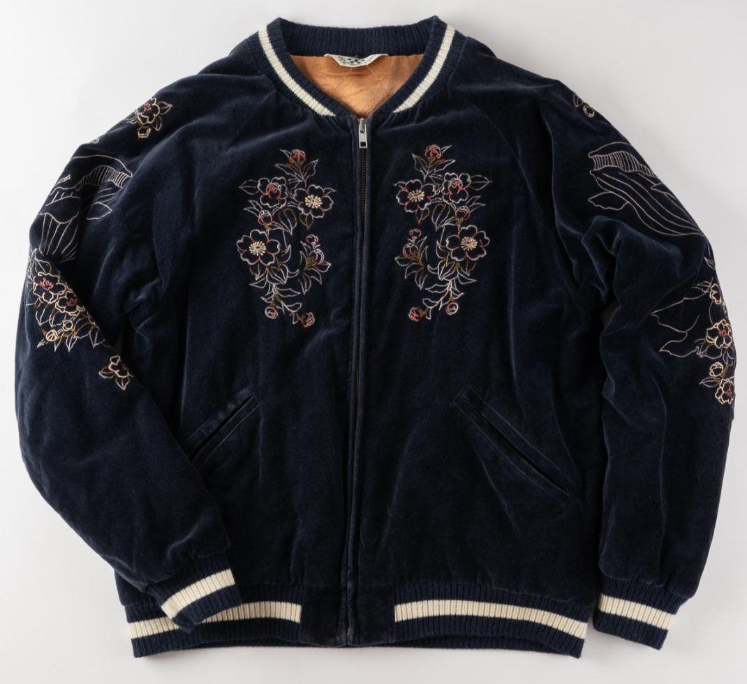 激レア　00s ちきりや 別珍スカジャン クジラうさぎ 紺 Ｌサイズ 男女兼用