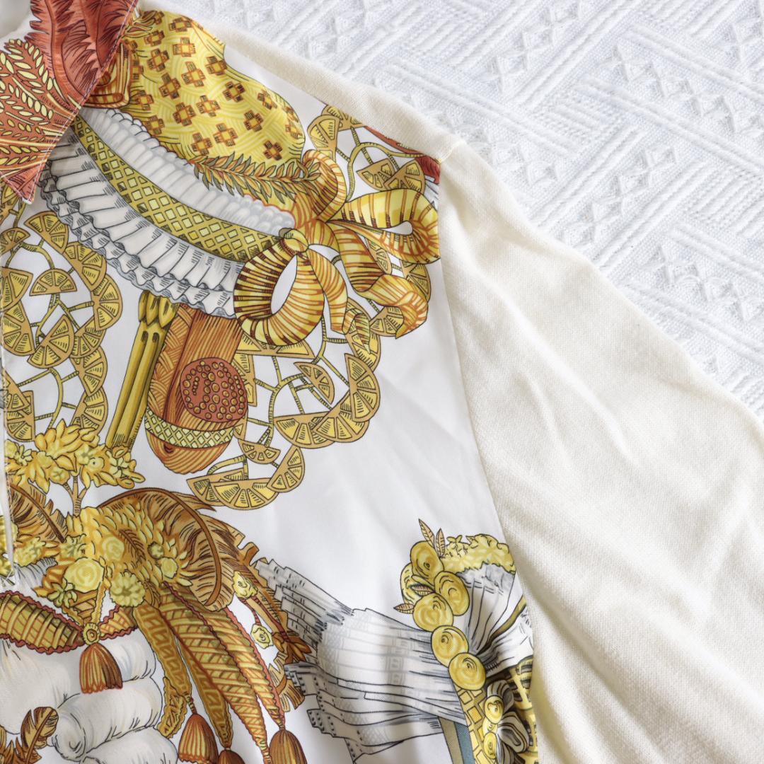 美品！エルメス　シルクレーヌ　ポロシャツ　XL　chapeau　Hermes