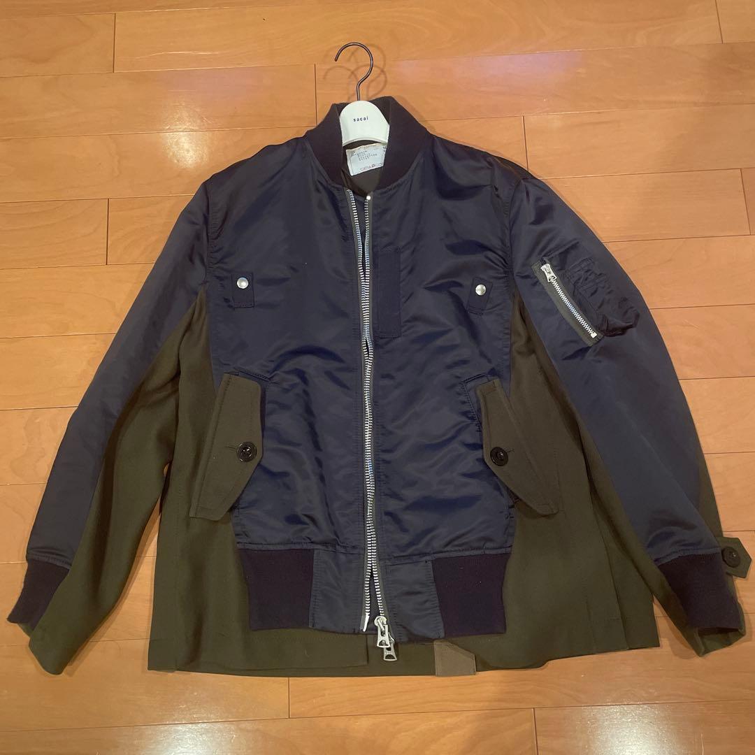 定価104500円　sacai ナイロンツイル&ウールサージ ブルゾン 1
