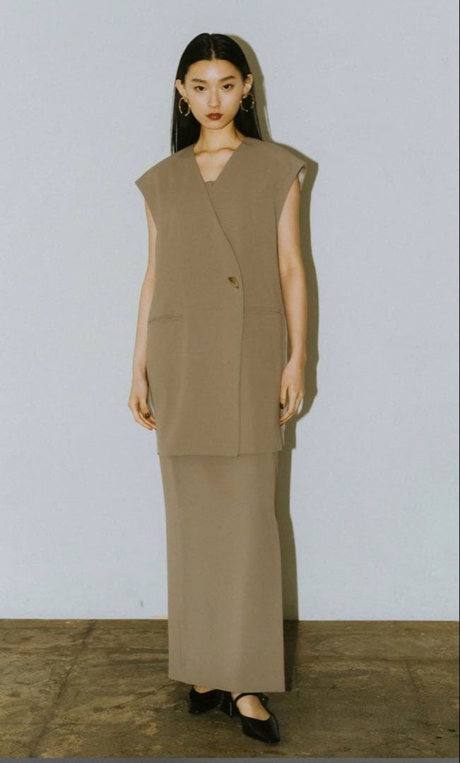 ANDRÉSD back sheer gilet setup dress