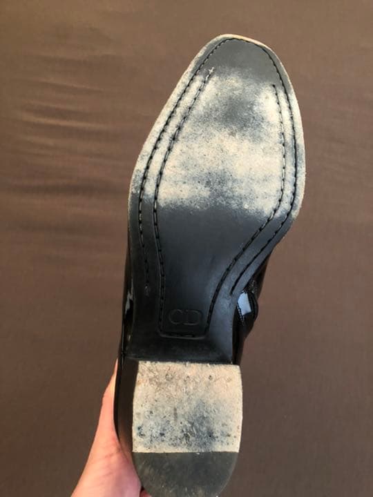 【1/4迄・美品】ディオールオム　エディ期　エナメルブーツ　黒　カード・箱付