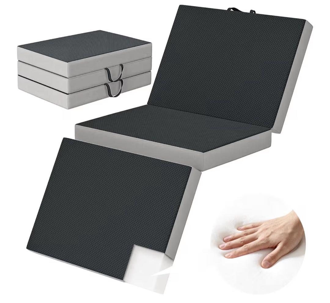 折りたたみ マットレス セミダブル 厚さ10cm 高反発 敷き布団 ブラック