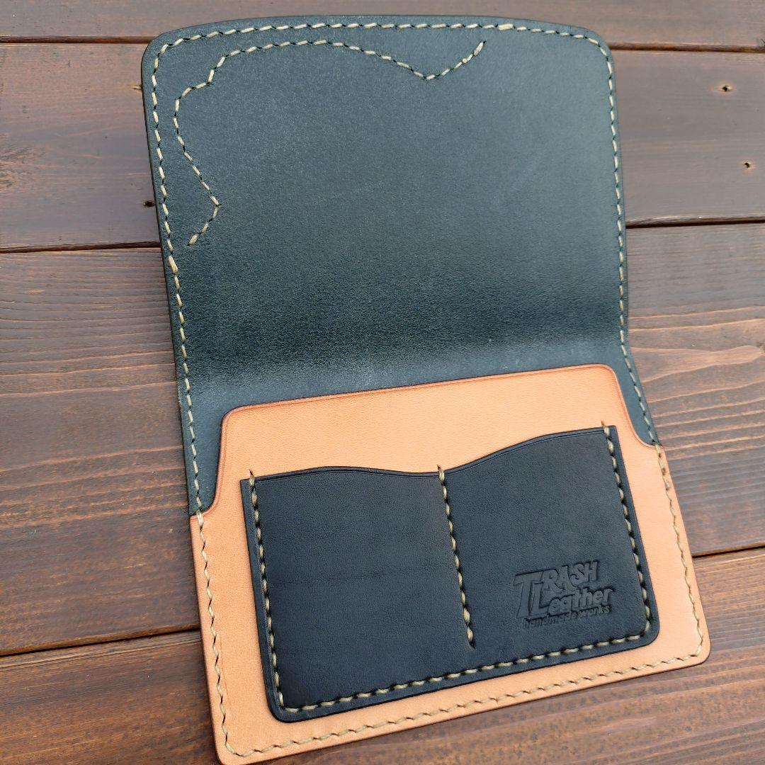 栃木オイルレザー‼️レザー通帳ケース　レザーお薬手帳ケース 【ハンドメイド品】