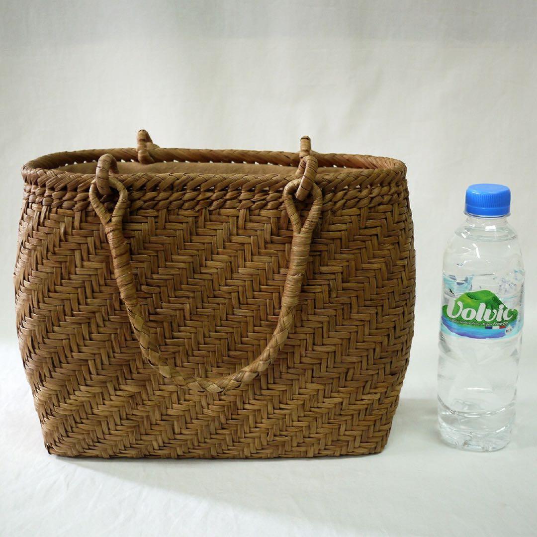 【特選】山葡萄（やまぶどう）かごバッグ 最高級天然素材 4mm 斜網代編 B7