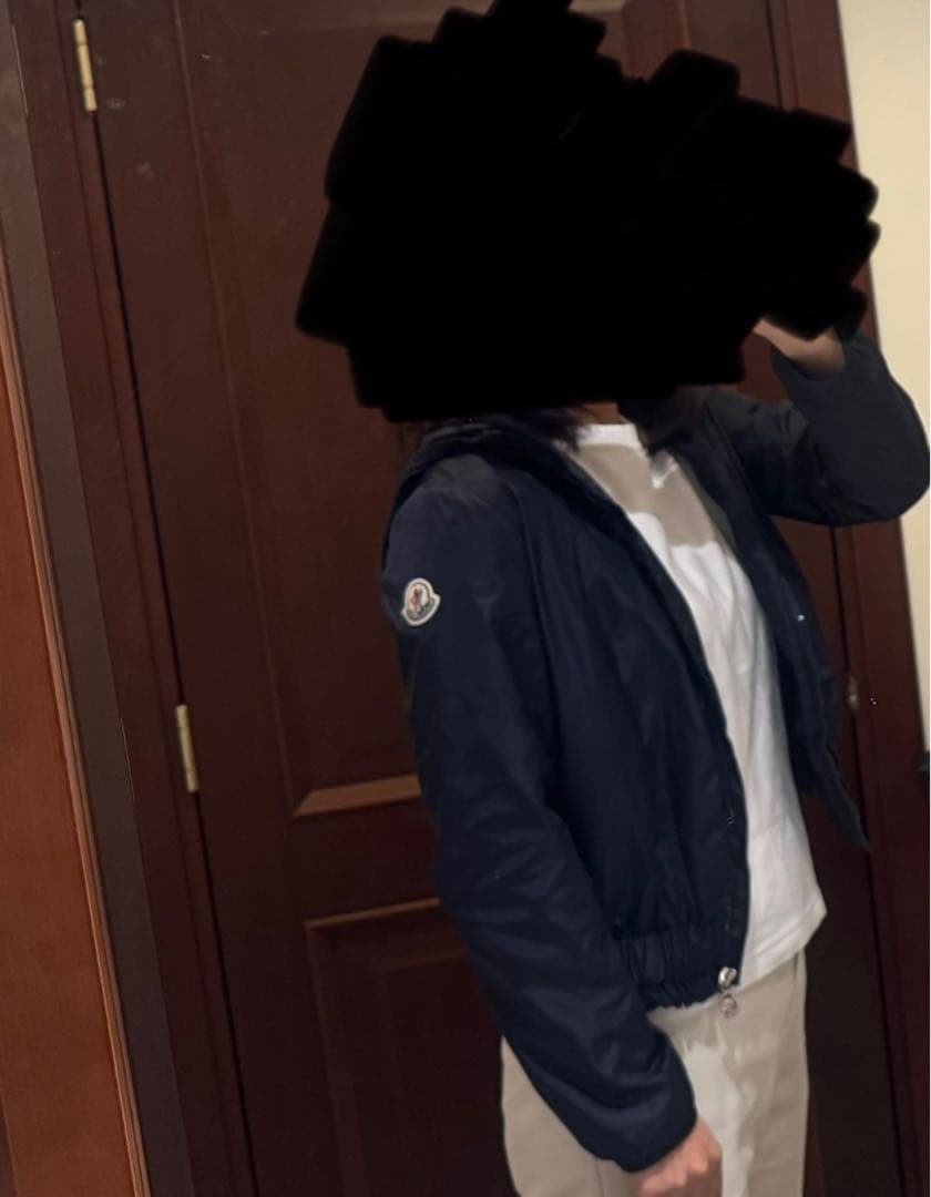 美品モンクレール⭐︎12A152㎝ネイビーナイロンブルゾン