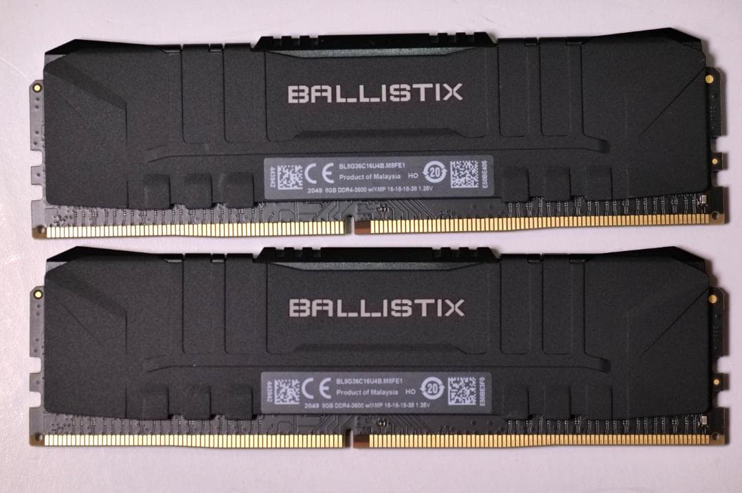 中古 DDR4 メモリ 16GB(8GB2枚組) crucial デスクトップ用