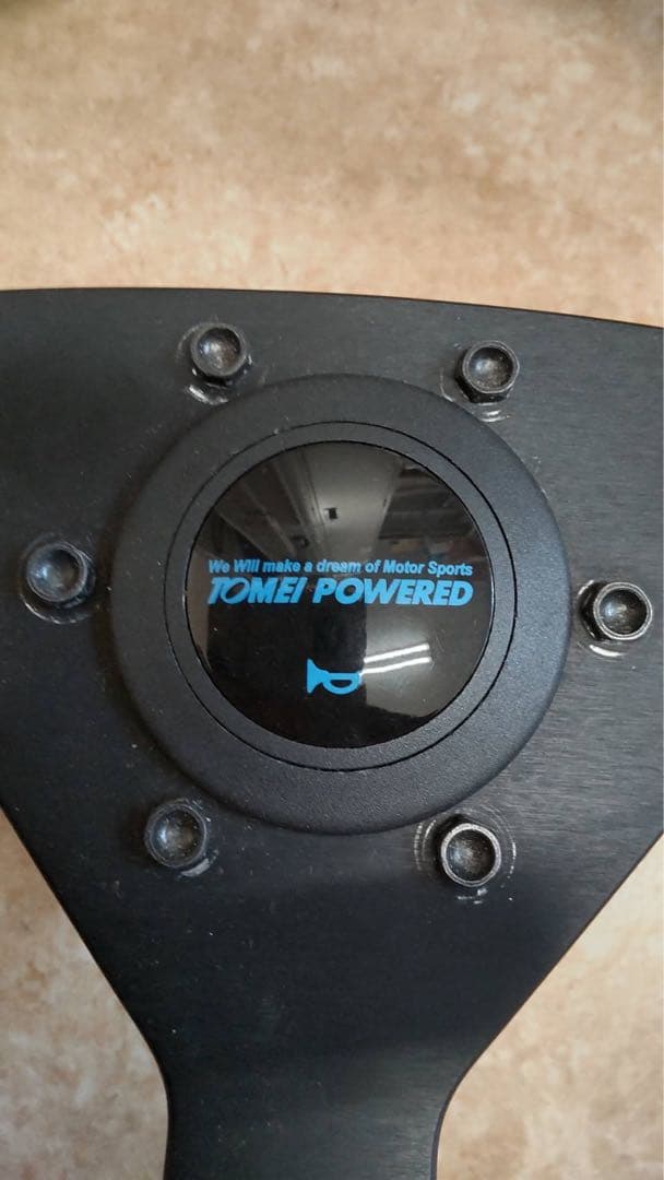 当時物 TOMEI 東名 パワード ブラックレザー ステアリング 3スポーク