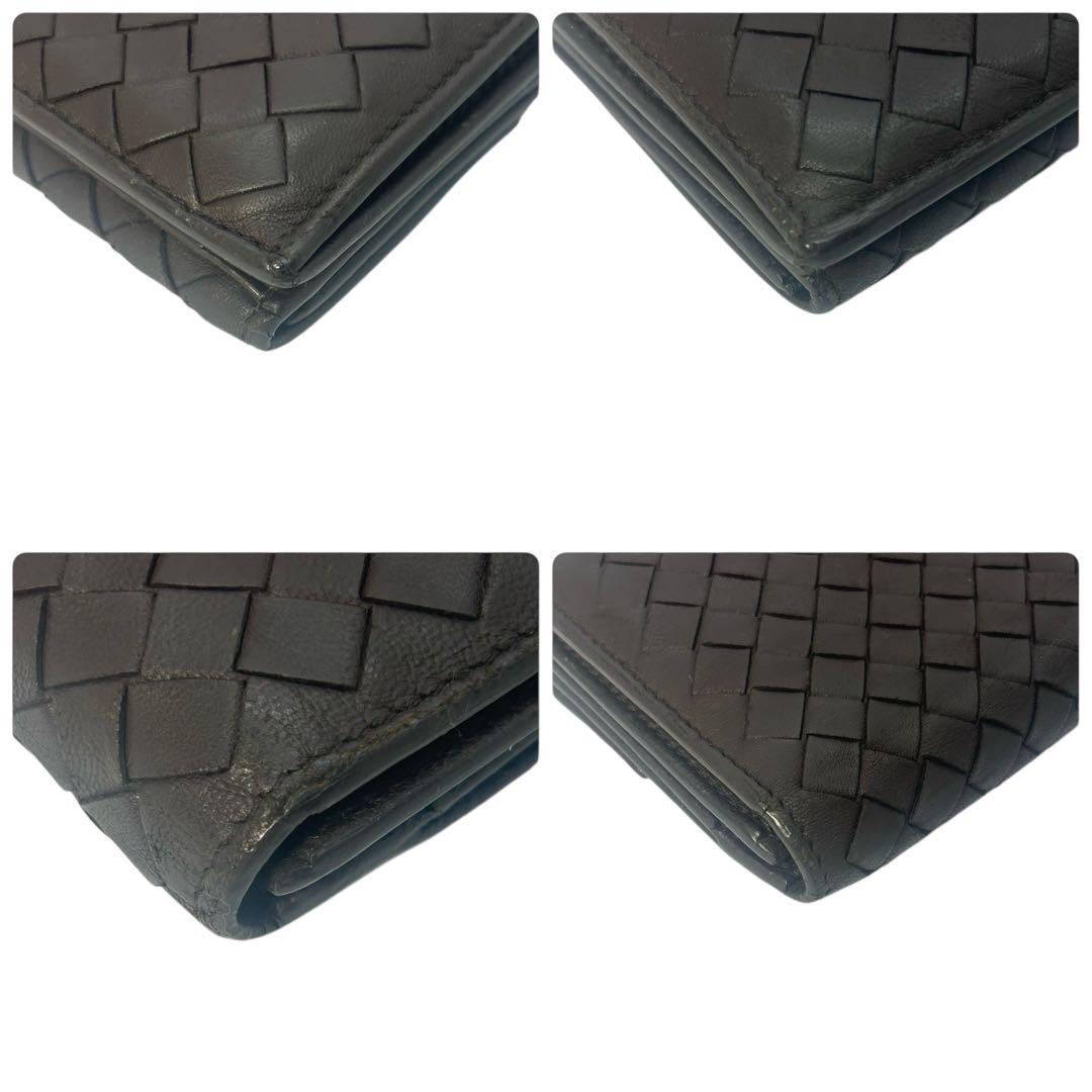 【美品】ボッテガヴェネタ イントレチャート 長財布 ブラウン レザー 本革