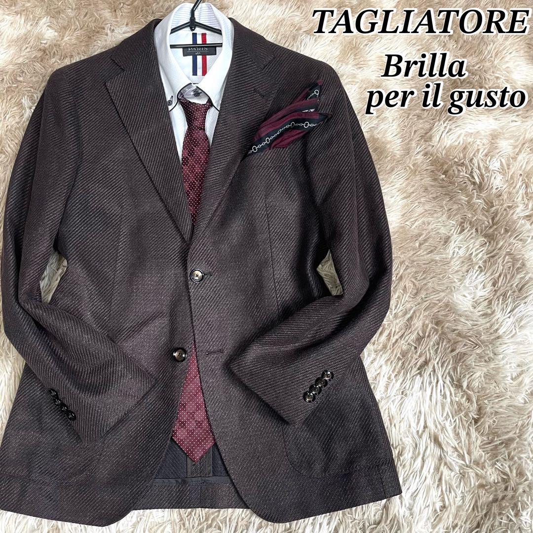 美品 タリアトーレ ブリッラ別注 テーラードジャケット メンズ リネン混