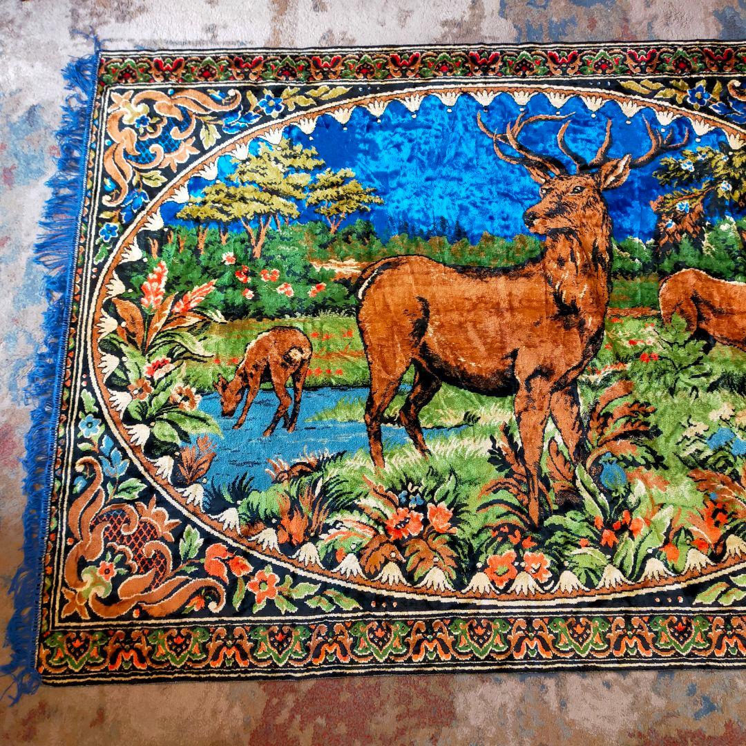 zzz　ヴィンテージラグ　マルチカバー　タペストリー　カーペット　アニマル