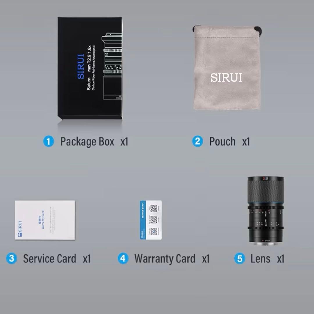 Sirui 50mm T2.9 1.6X FMカーボン アナモルフィックレンズ