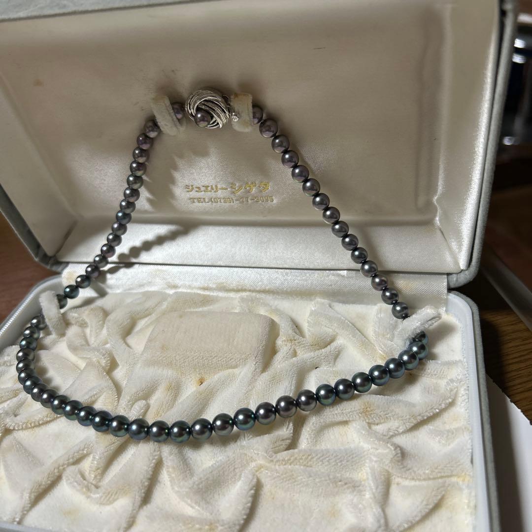 黒色真珠ネックレス 調整可能
