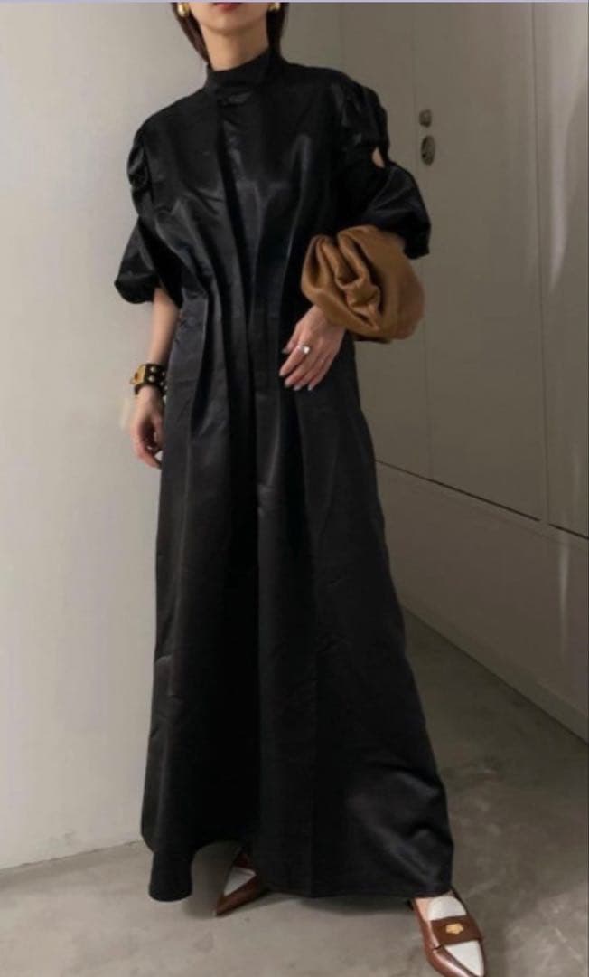 【AMERI】GATHER SLEEVE WAIST TUCK DRESS