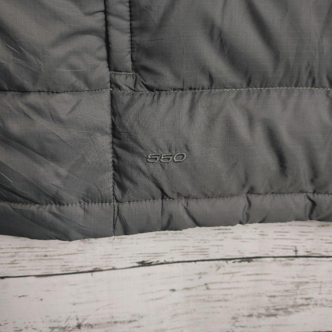 ノースフェイス ダウンベスト 刺繍ロゴ 550 メンズ古着 希少サイズ グレー