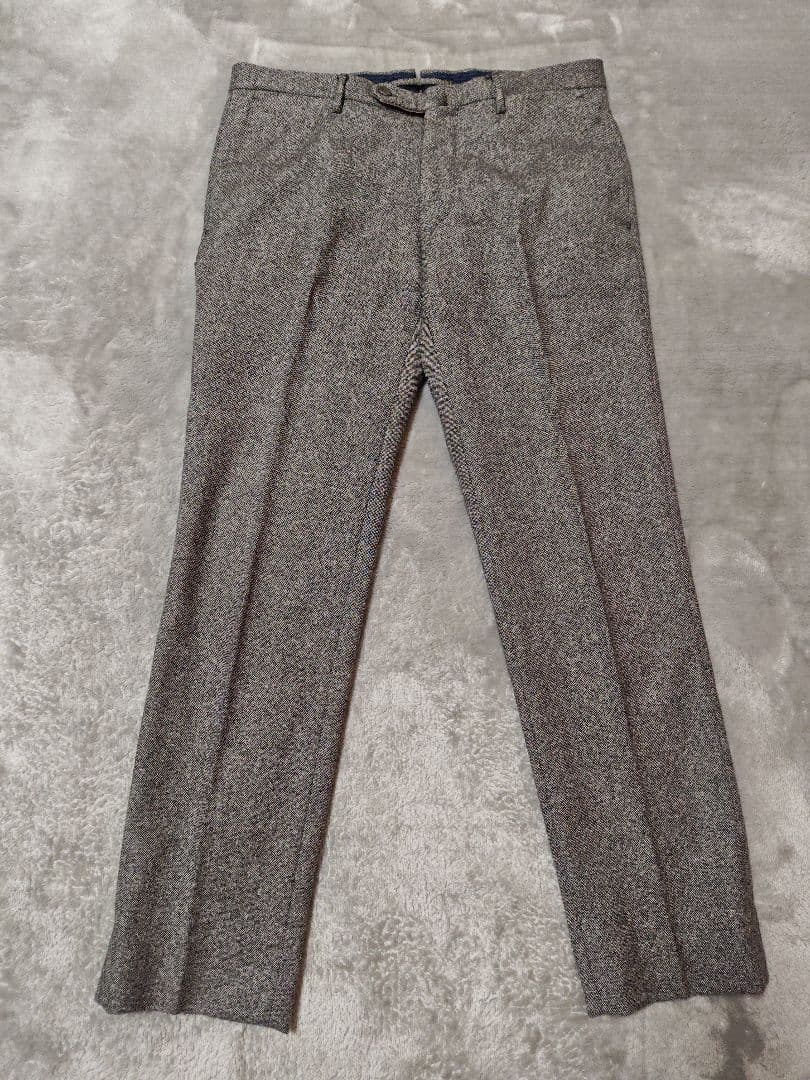 INCOTEX スラックス ツイード風 グレー 46 スリムフィット 秋冬