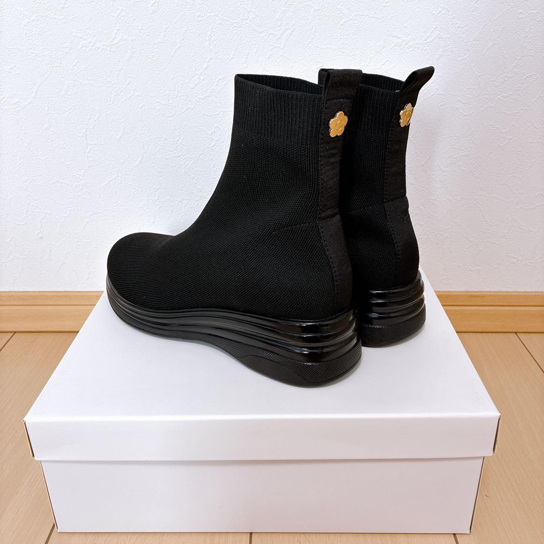 値下げ⭐︎MARY QUANT マリークヮント メタルデイジー ニットブーツ 黒L