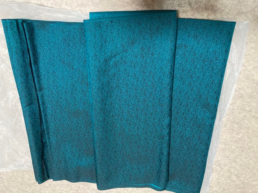 asami　ワタマサ　洗える正絹長襦袢反物　鮫の小紋柄　深緑色