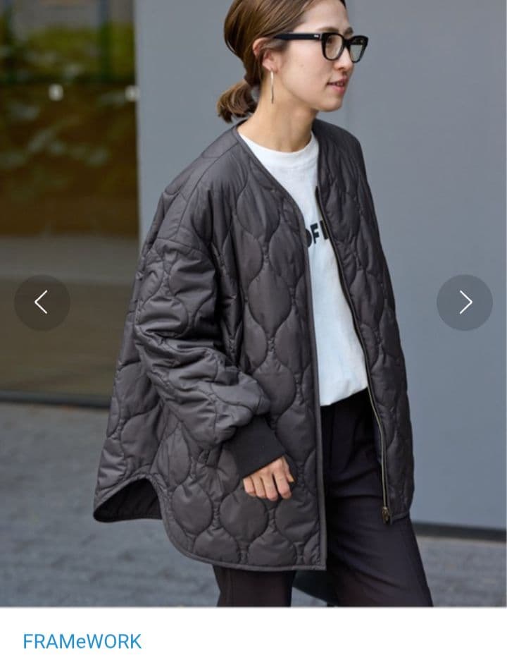 FRAMeWORK　キルティング2WAYテントブルゾン　ブラック