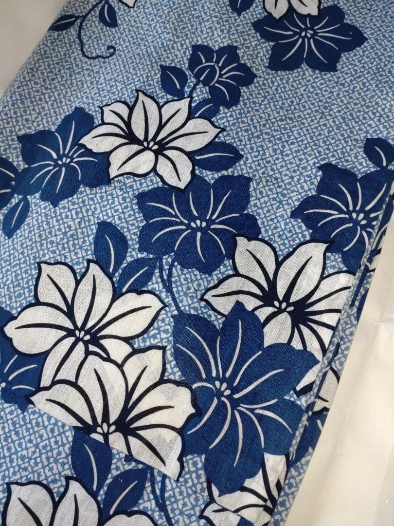 新品未使用　浴衣　つやび雅姫　有松鳴海絞り調　藍捺染　ブルー　50,600円