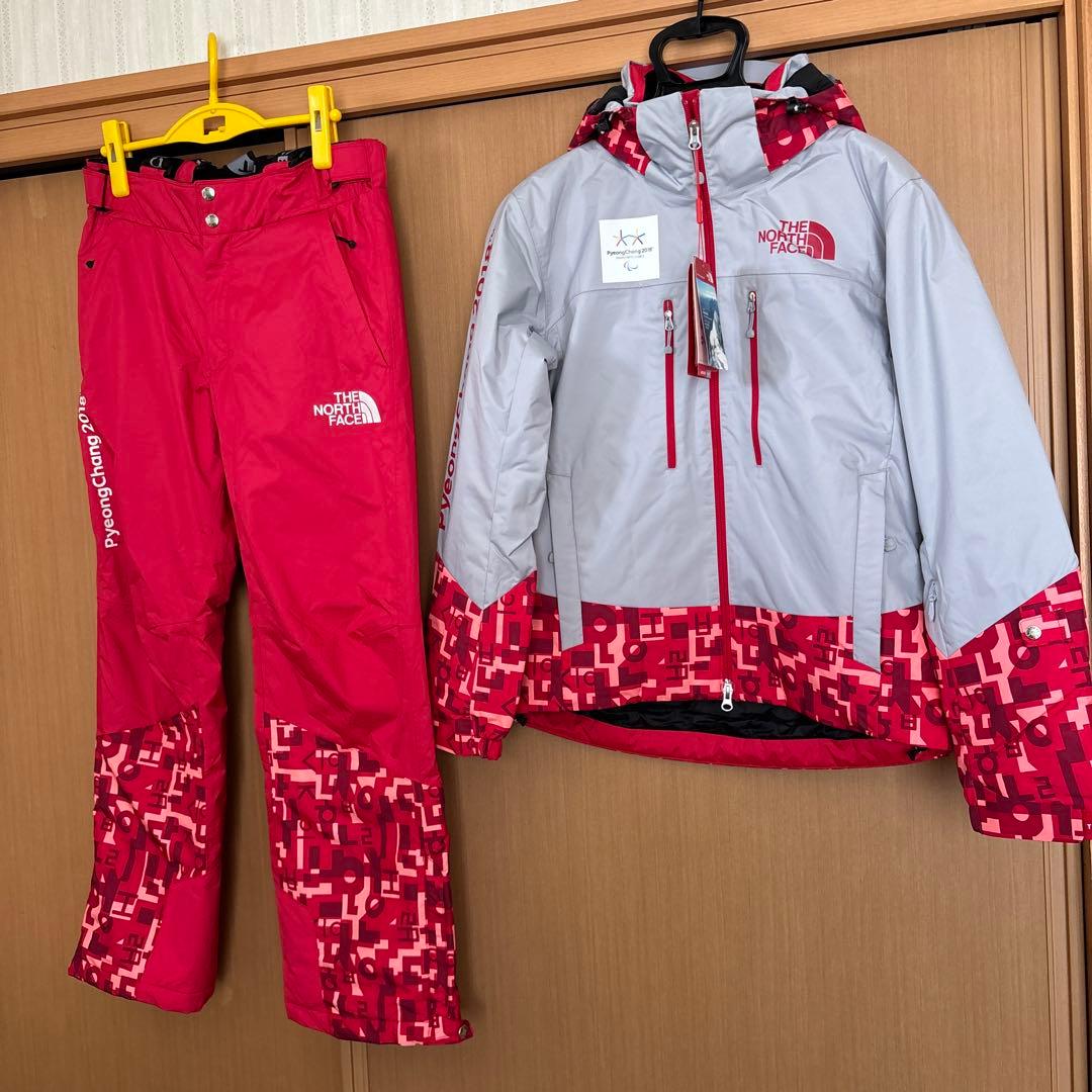THE NORTH FACE スキーウェア グレー/レッド 90 (S)