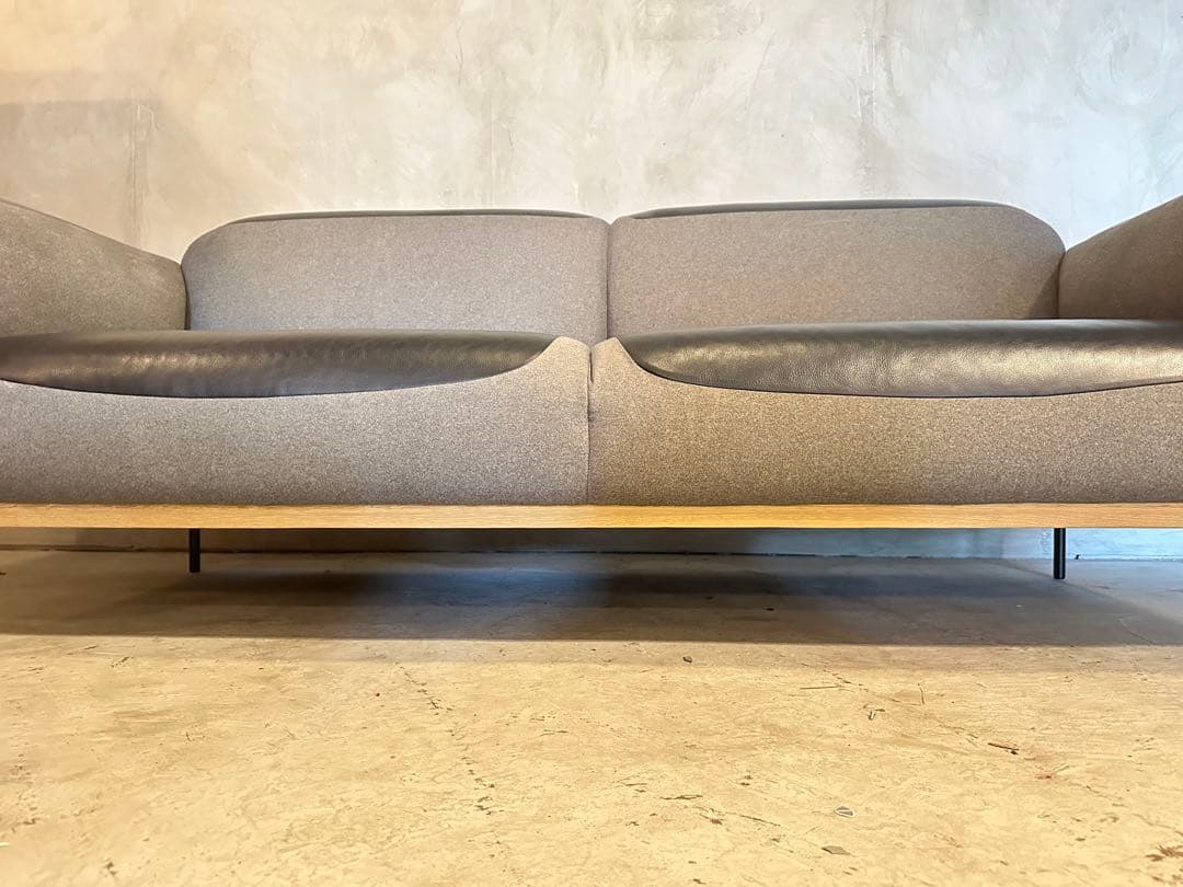 【東京23区配送無料】超高級　200cm レザー　デザイナーズ　ソファー　チェア