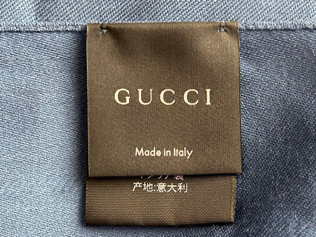 GUCCI GG柄 ストール 大判 ブルー